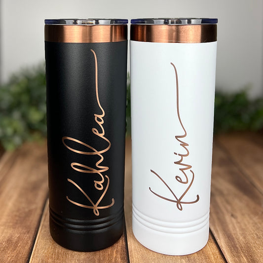 Personalized Laser Engraved Skinny Tumbler, 22 oz.