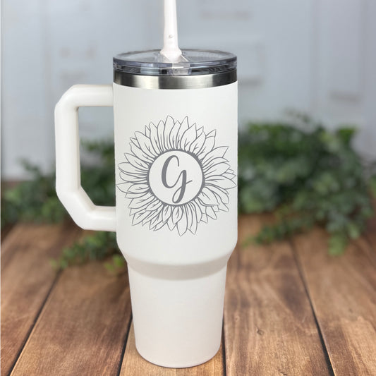 Frost Buddy Thicc Buddy 40 oz | Monogram Tumbler | Large Tumbler with Handle | Insulated Straw Mug | Mother's Day Gift | Bridesmaid Gift