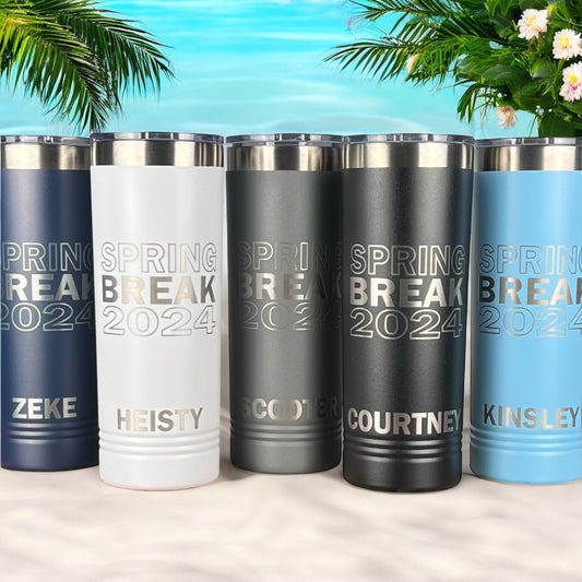 Personalized 22 oz. Insulated Polar Camel Skinny Tumbler-Engraved Tumbler-Trip Tumbler-Wedding Party-Spring Break-Vacation-Couples Gift