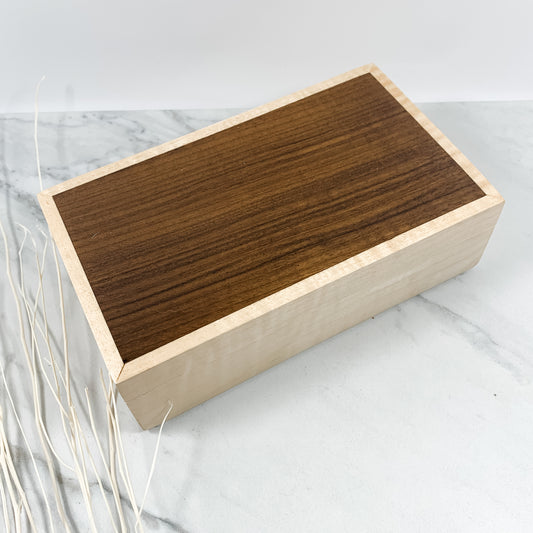 Imbuya/Brazilian Walnut and Curly Maple Box-Personalized Keepsake Box-7885