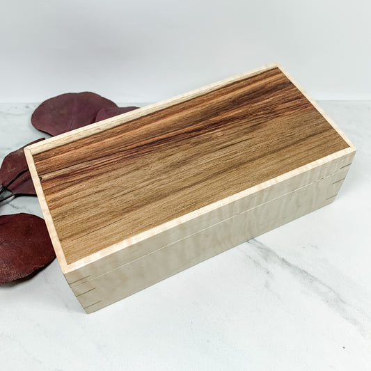 Canary Wood and Curly Maple Box Keepsake Box-7926