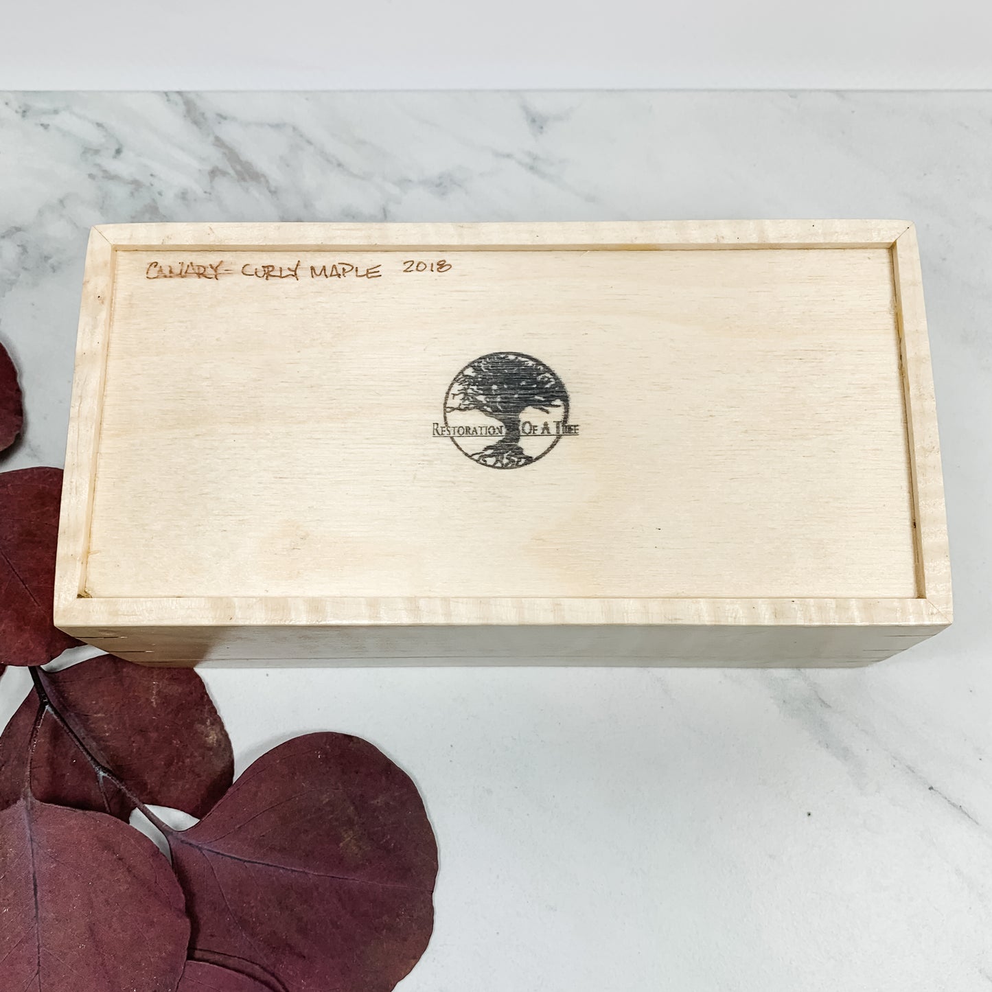 Canary Wood and Curly Maple Box Keepsake Box-7926