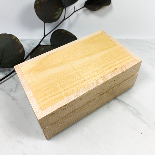 Yellow Heart and Birdseye Maple Box-Personalized Keepsake Box-8031