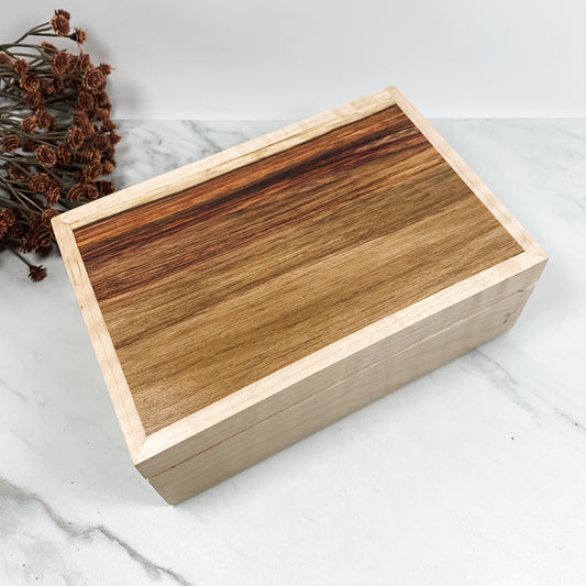 Canary Wood and Curly Maple Box Keepsake Box-8079