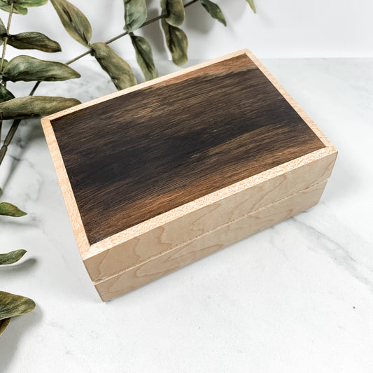 Macassar Ebony and Curly Maple Box Keepsake Box-8150