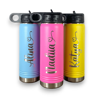 20 oz. Personalized Water Bottle-Laser Engraved Tumbler