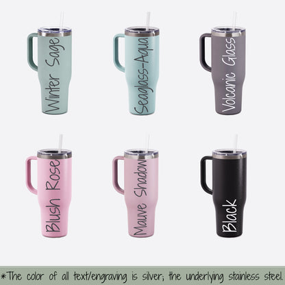 Monogram 40 oz. Charger-Laser Engraved Tumbler-Bridesmaid Gift-Large Insulated Tumbler