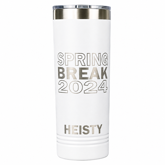 Vacation, Personalized Laser Engraved Skinny Tumbler, 22 oz.