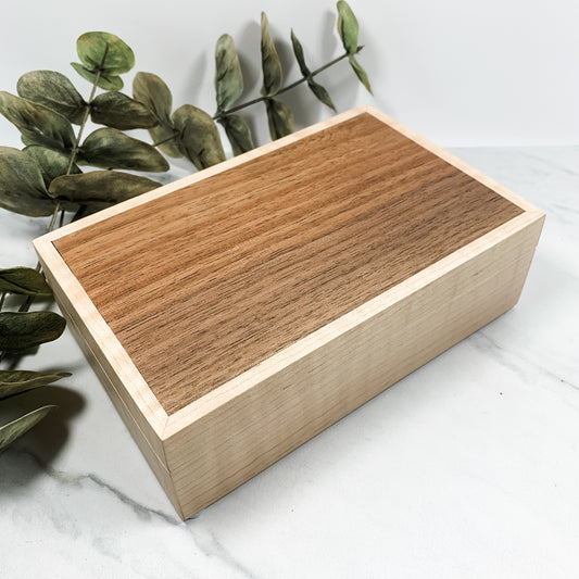 Walnut and Curly Maple Box-Personalized Keepsake Box-8178