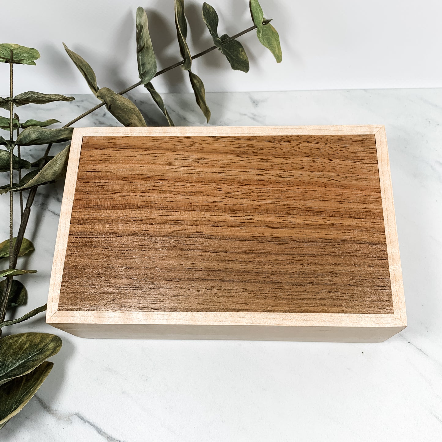 Walnut and Curly Maple Box-Personalized Keepsake Box-8178