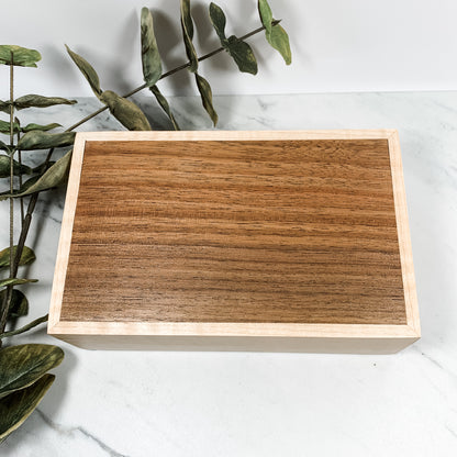 Walnut and Curly Maple Box-Personalized Keepsake Box-8178