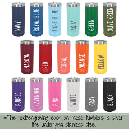 Personalized 22 oz. Insulated Polar Camel Skinny Tumbler-Engraved Tumbler-Personalized Tumbler-Wedding Party-Trip Tumbler