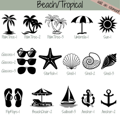 Tropical Tumbler-Ocean-Sea Creature-Beach Trip-Insulated Cup-Family-Girls Trip Tumblers-Vacation Tumbler-Laser Engraved Personalized Tumbler