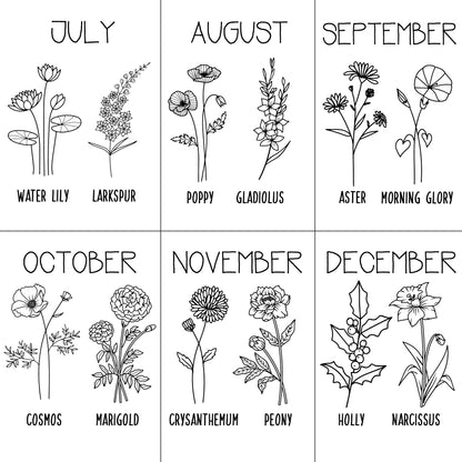 Birth Month Flower Laser Engraved Tumbler-40 oz.-Personalized Tumbler-Mother's Day-Bridesmaid-Birthday Gift