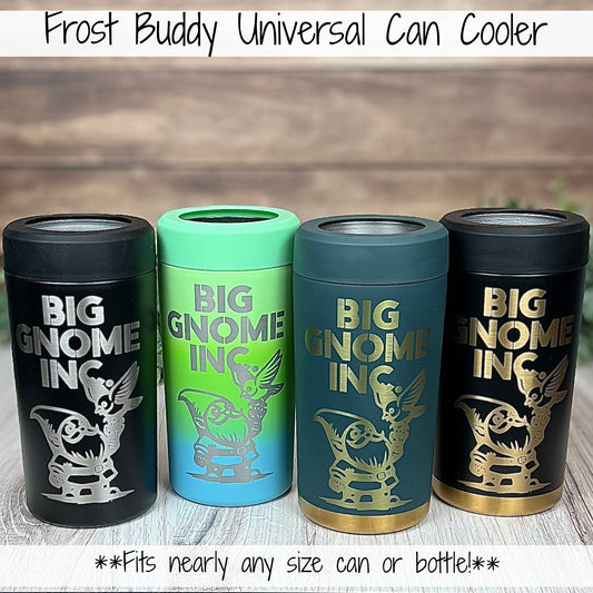 Frost Buddy Can Cooler w/ Logo-Personalized Laser Engraved Can Holder-Custom Stainless Steel Can Holder