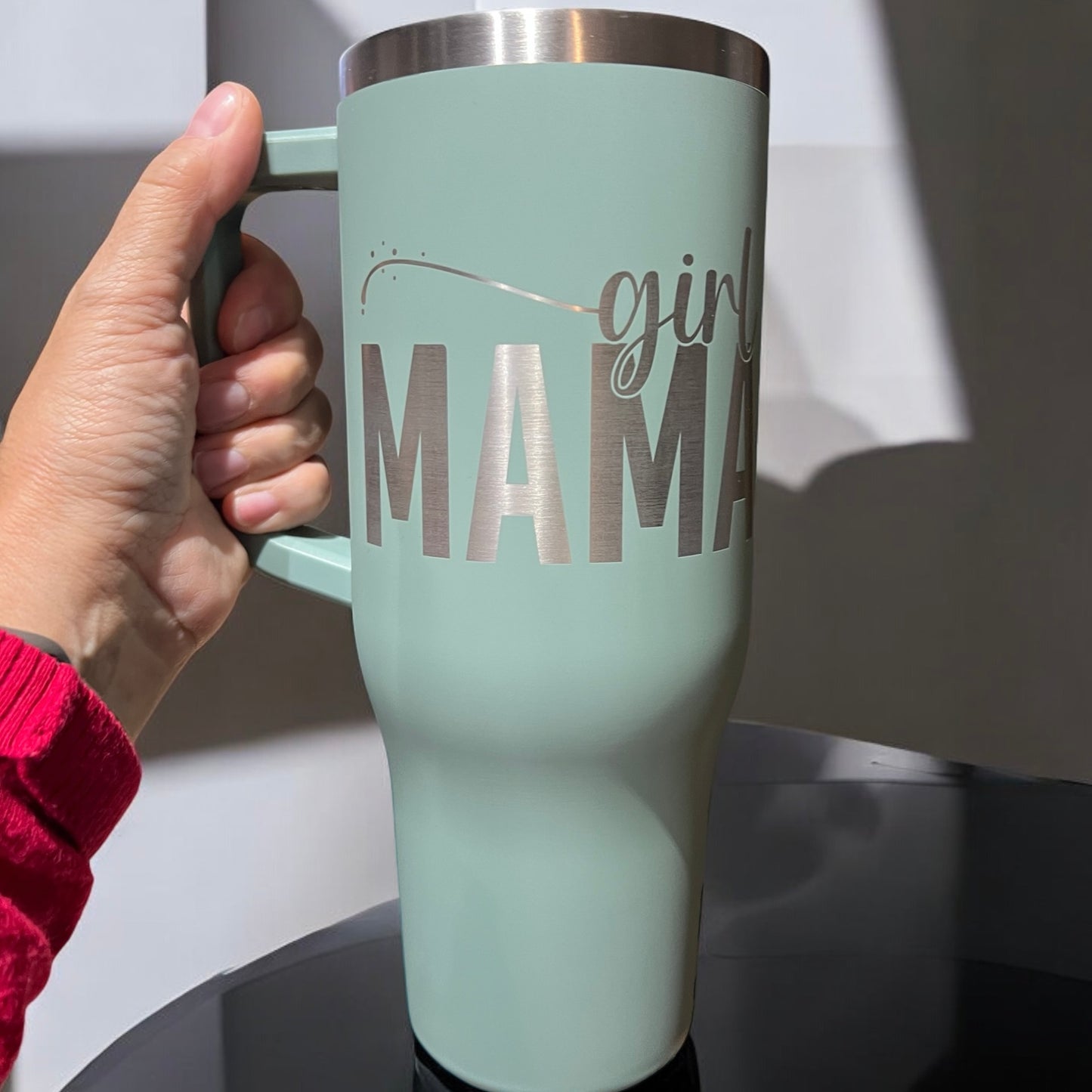 Personalized 40 oz. Charger-Laser Engraved Tumbler-Sliding Lid Tumbler-Bridesmaid Gift-Large Insulated Tumbler