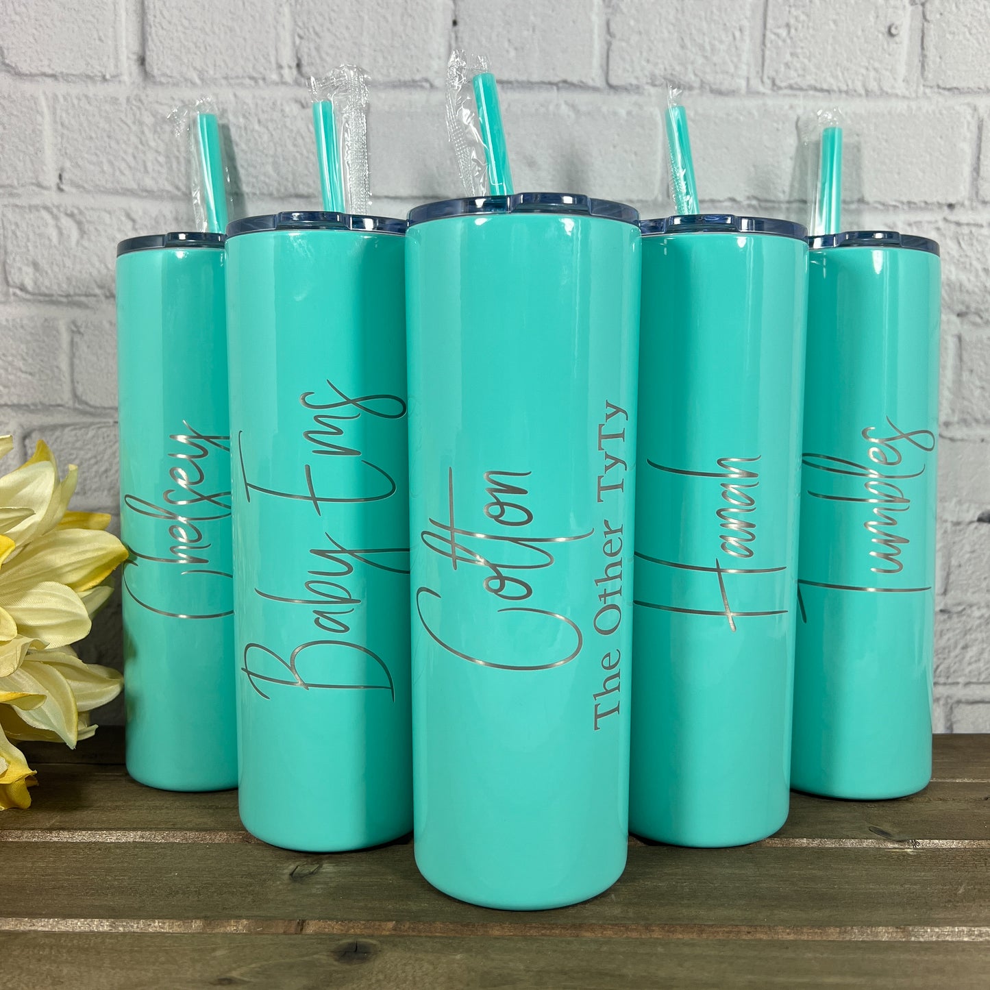 Laser Engraved Personalized 20 oz. Skinny Tumbler-Personalized Tumbler w/ Straw-Girls Trip-Vacation-Trip Tumbler-Teacher Gift-Spring Break
