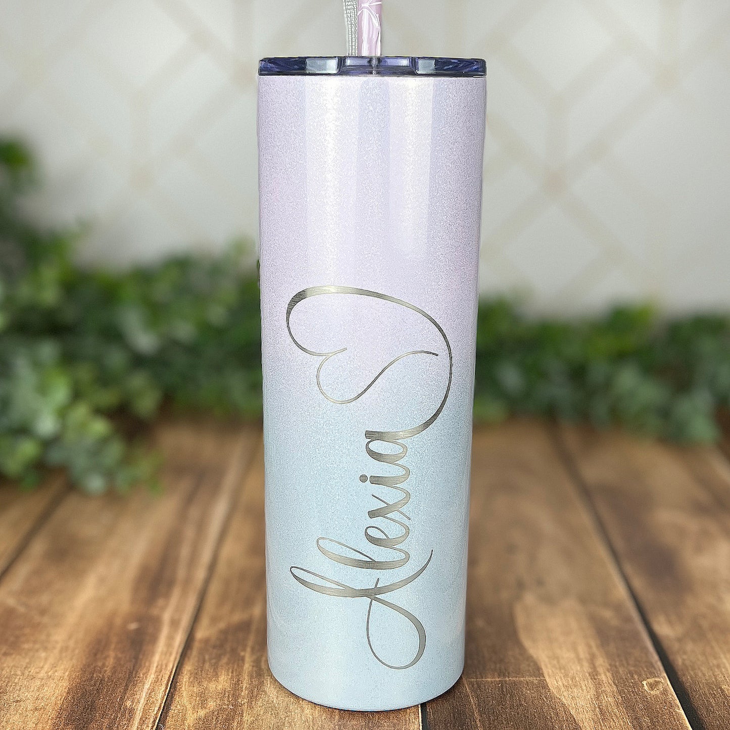Laser Engraved Personalized 20 oz. Skinny Tumbler-Personalized Tumbler w/ Straw-Girls Trip-Vacation-Trip Tumbler-Teacher Gift-Spring Break
