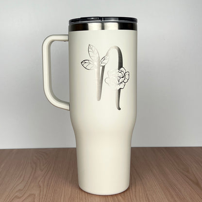 Monogram 40 oz. Charger-Laser Engraved Tumbler-Bridesmaid Gift-Large Insulated Tumbler