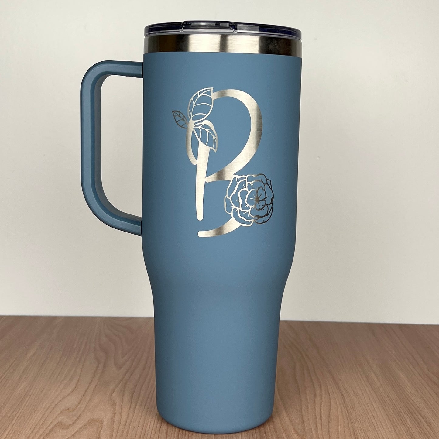 Monogram 40 oz. Charger-Laser Engraved Tumbler-Bridesmaid Gift-Large Insulated Tumbler