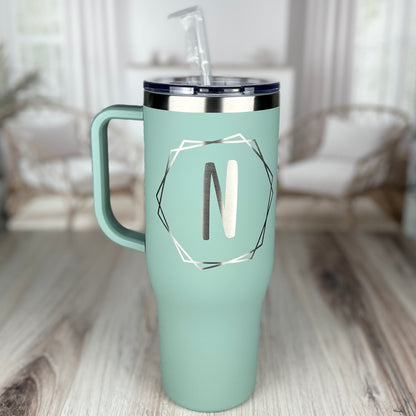 Monogram 40 oz. Charger-Laser Engraved Tumbler-Bridesmaid Gift-Large Insulated Tumbler