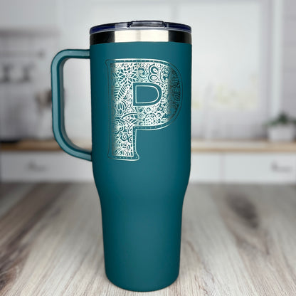 Personalized 40 oz. Charger-Laser Engraved Tumbler-Sliding Lid Tumbler-Bridesmaid Gift-Large Insulated Tumbler