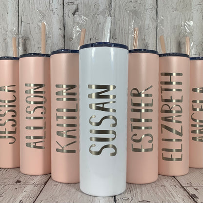 CLEARANCE Laser Engraved Personalized Skinny Tumbler, 20 oz.