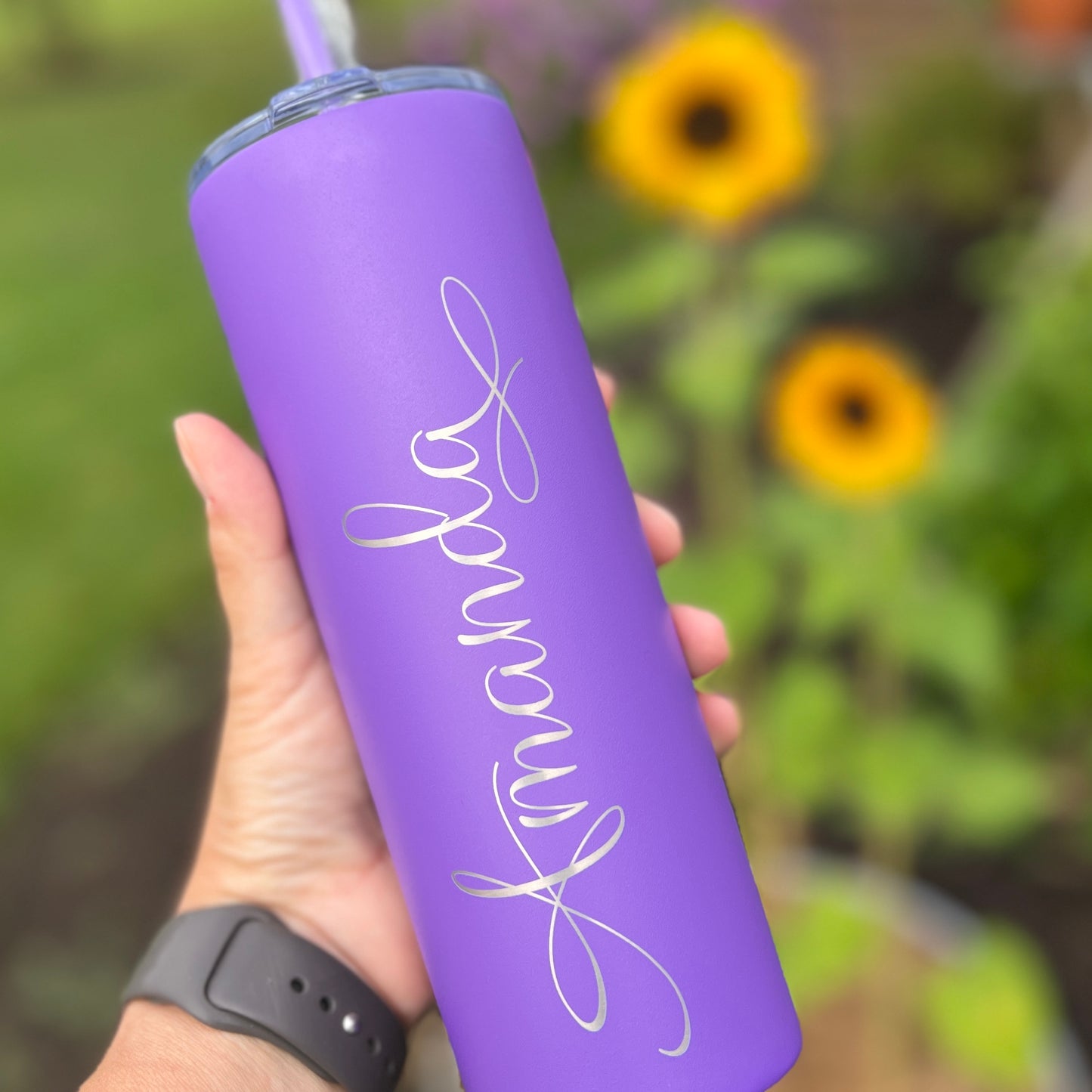 Laser Engraved Personalized 20 oz. Skinny Tumbler-Personalized Tumbler w/ Straw-Girls Trip-Vacation-Trip Tumbler-Teacher Gift-Spring Break