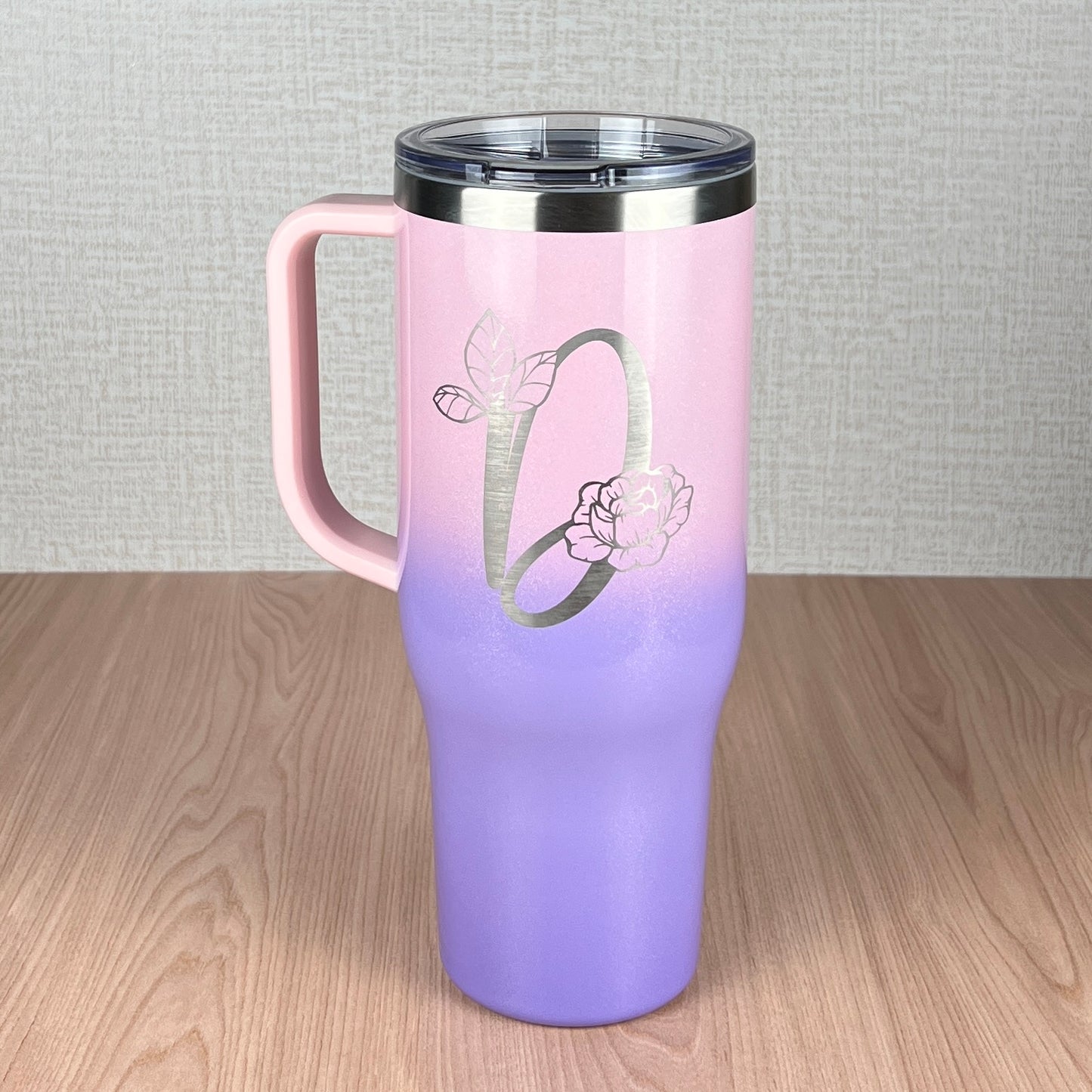 Monogram 40 oz. Charger-Laser Engraved Tumbler-Bridesmaid Gift-Large Insulated Tumbler