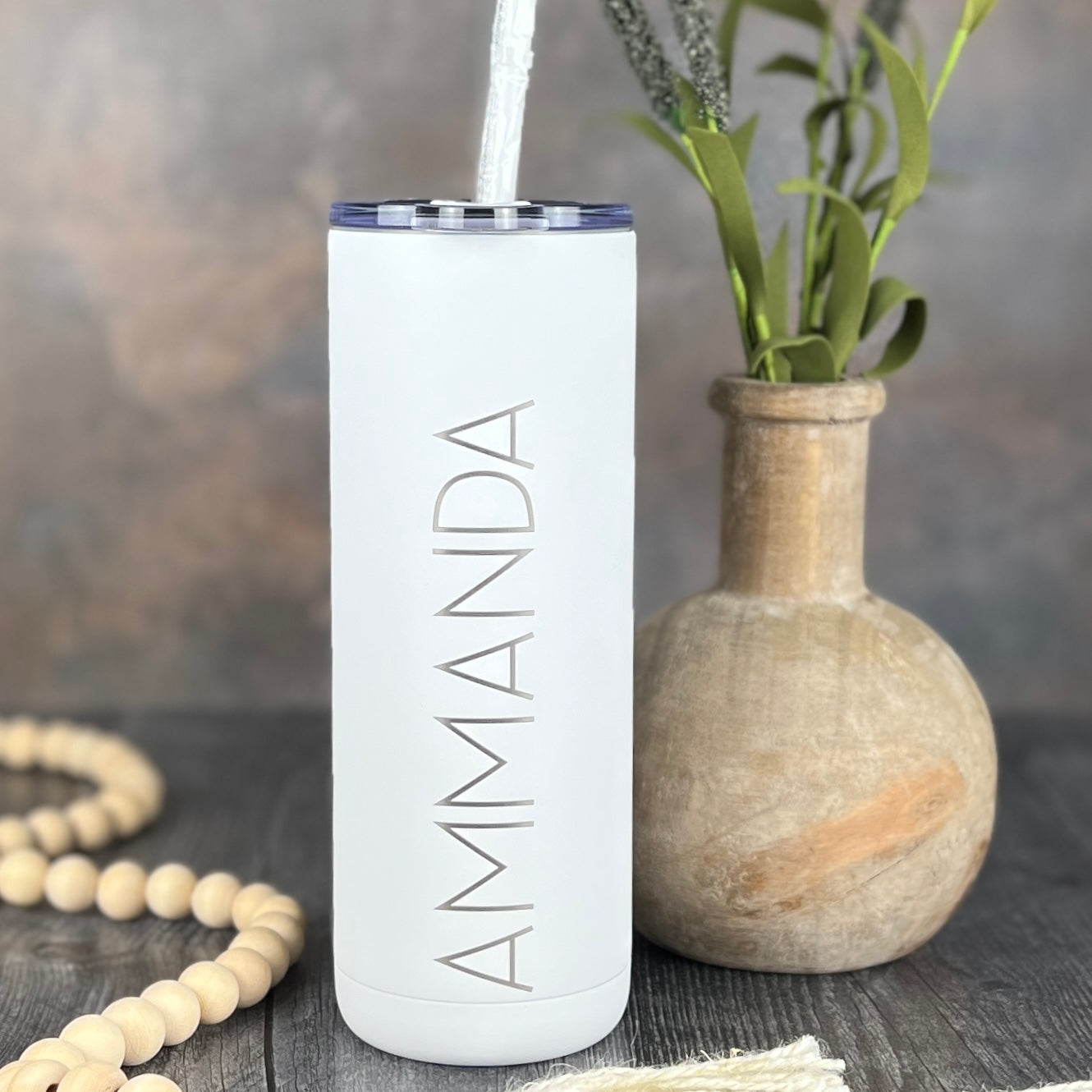 20 oz. Personalized Tumbler-Engraved Tumbler-Personalized Tumbler With Straw-Sliding Lid-Bridesmaid Gift-Girls Trip