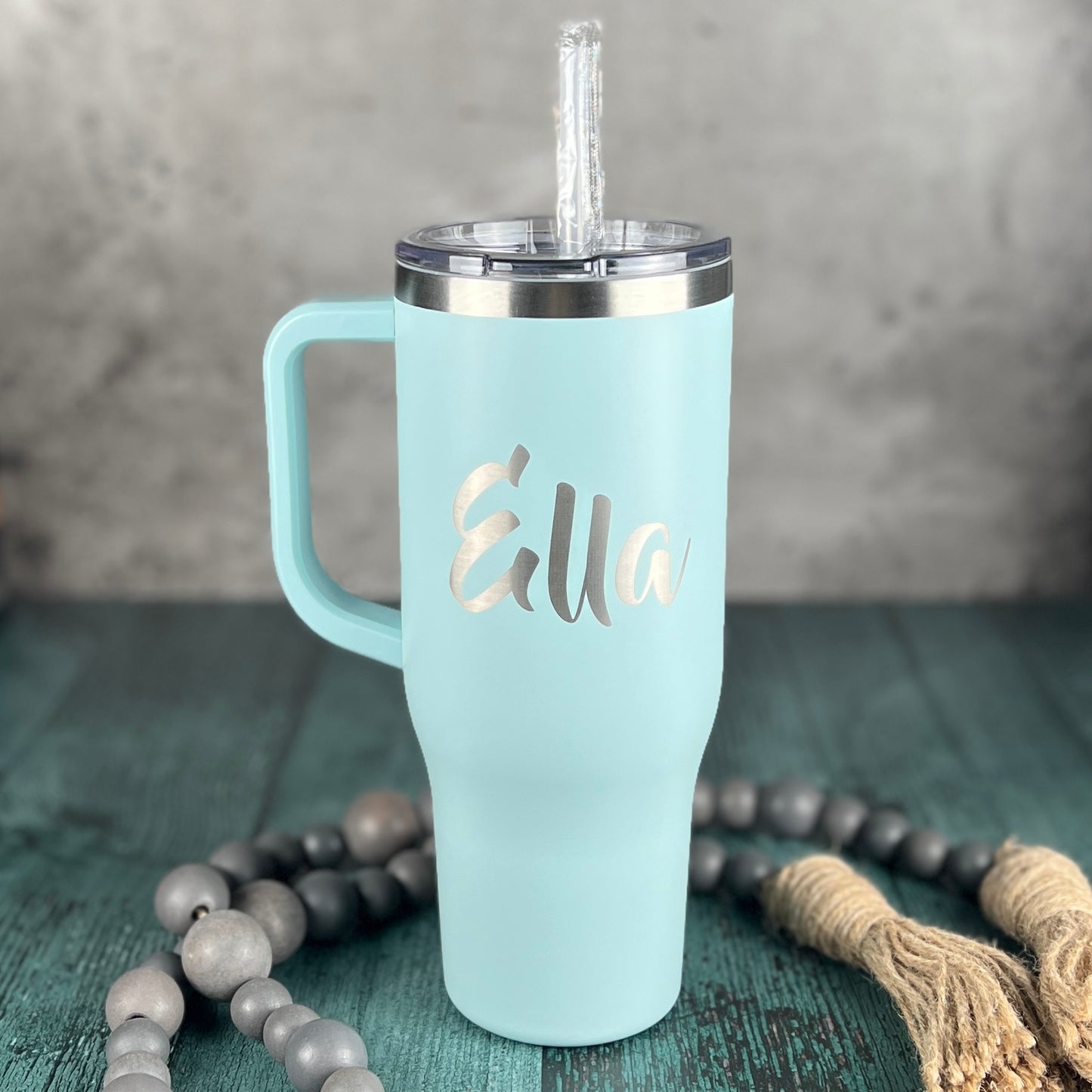 Personalized 40 oz. Charger-Laser Engraved Tumbler-Sliding Lid Tumbler-Bridesmaid Gift-Large Insulated Tumbler