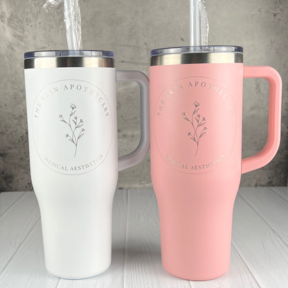 Monogram 40 oz. Charger-Laser Engraved Tumbler-Bridesmaid Gift-Large Insulated Tumbler