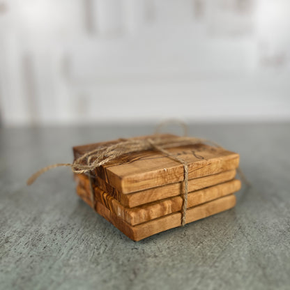 Home Outline Engraved Coasters-Olive Wood