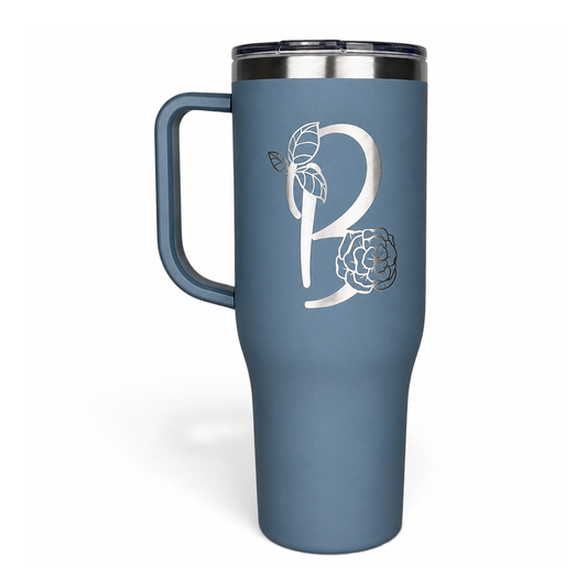 Monogram 40 oz. Charger-Laser Engraved Tumbler-Bridesmaid Gift-Large Insulated Tumbler