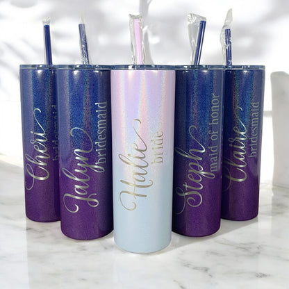 Laser Engraved Personalized 20 oz. Skinny Tumbler-Personalized Tumbler w/ Straw-Girls Trip-Vacation-Trip Tumbler-Teacher Gift-Spring Break