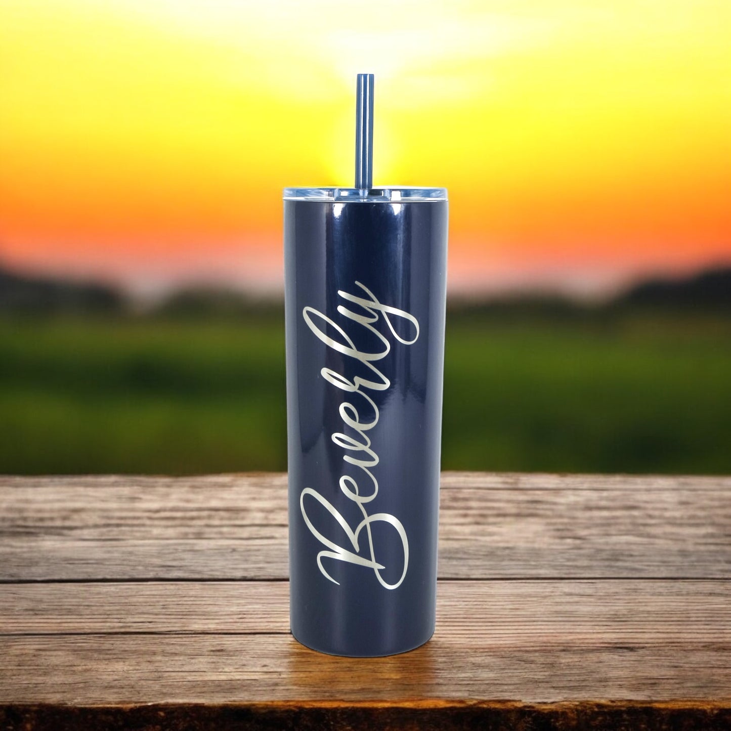 Laser Engraved Personalized 20 oz. Skinny Tumbler-Personalized Tumbler w/ Straw-Girls Trip-Vacation-Trip Tumbler-Teacher Gift-Spring Break