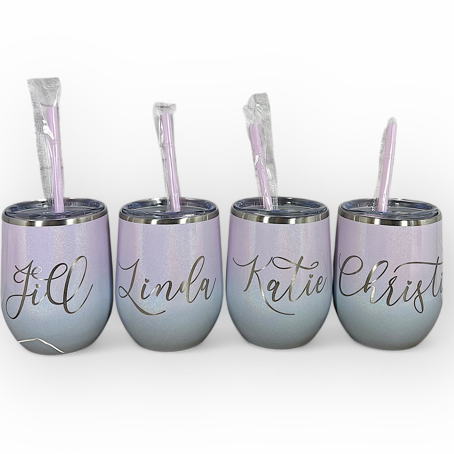 LAST CHANCE-12 oz. Personalized Wine Tumbler with Straw-Laser Engraved Wine Tumbler