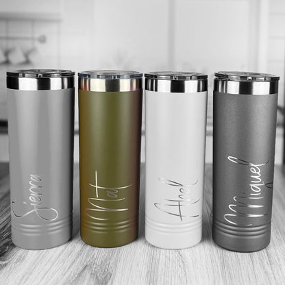 Personalized 22 oz. Insulated Polar Camel Skinny Tumbler-Engraved Tumbler-Personalized Tumbler-Wedding Party-Trip Tumbler