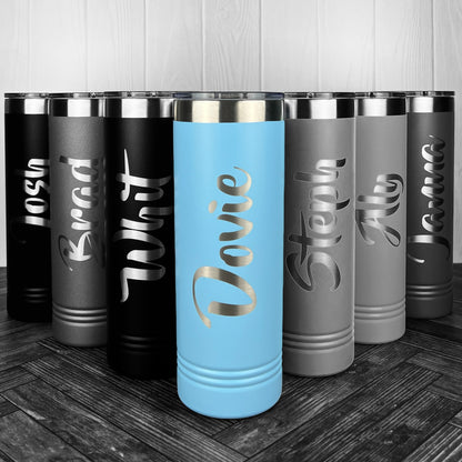 Personalized 22 oz. Insulated Polar Camel Skinny Tumbler-Engraved Tumbler-Personalized Tumbler-Wedding Party-Trip Tumbler
