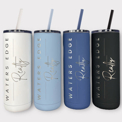 Company Logo- 20 oz. Tumbler-Engraved Tumbler with logo-Personalized Tumbler with Straw & Lid-Corporate Gift-Employee Gift-Promotional Gift