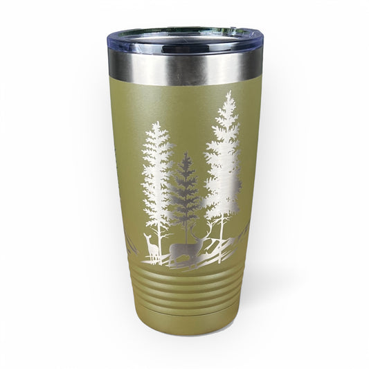 Outdoorsman-Hunter-Woodland-20 oz. Personalized Tumbler-Insulated Laser Engraved Tumbler-Father's Day