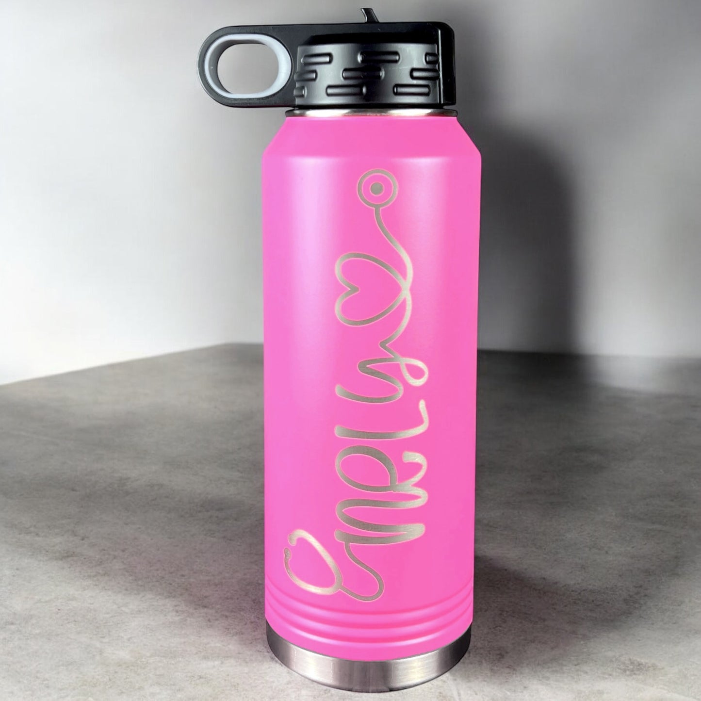 Nurse-Personalized 32 oz. Water Bottle-Laser Engraved-Gift for Nurse-Gift for Doctor-Stethoscope-Back To School-Custom Water Bottle