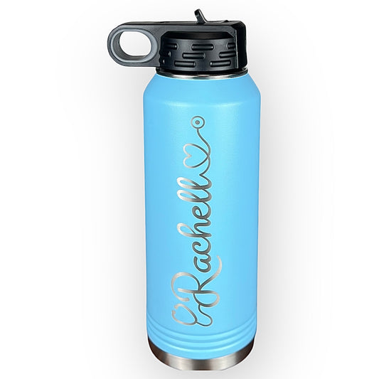 Nurse-Personalized 32 oz. Water Bottle-Laser Engraved-Gift for Nurse-Gift for Doctor-Stethoscope-Back To School-Custom Water Bottle
