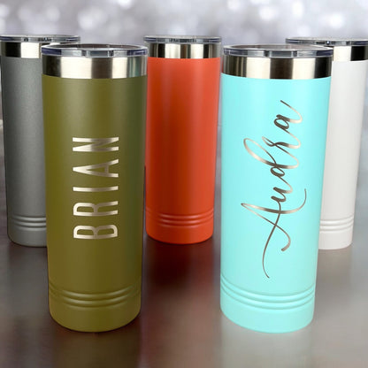 Personalized 22 oz. Insulated Polar Camel Skinny Tumbler-Engraved Tumbler-Personalized Tumbler-Wedding Party-Trip Tumbler