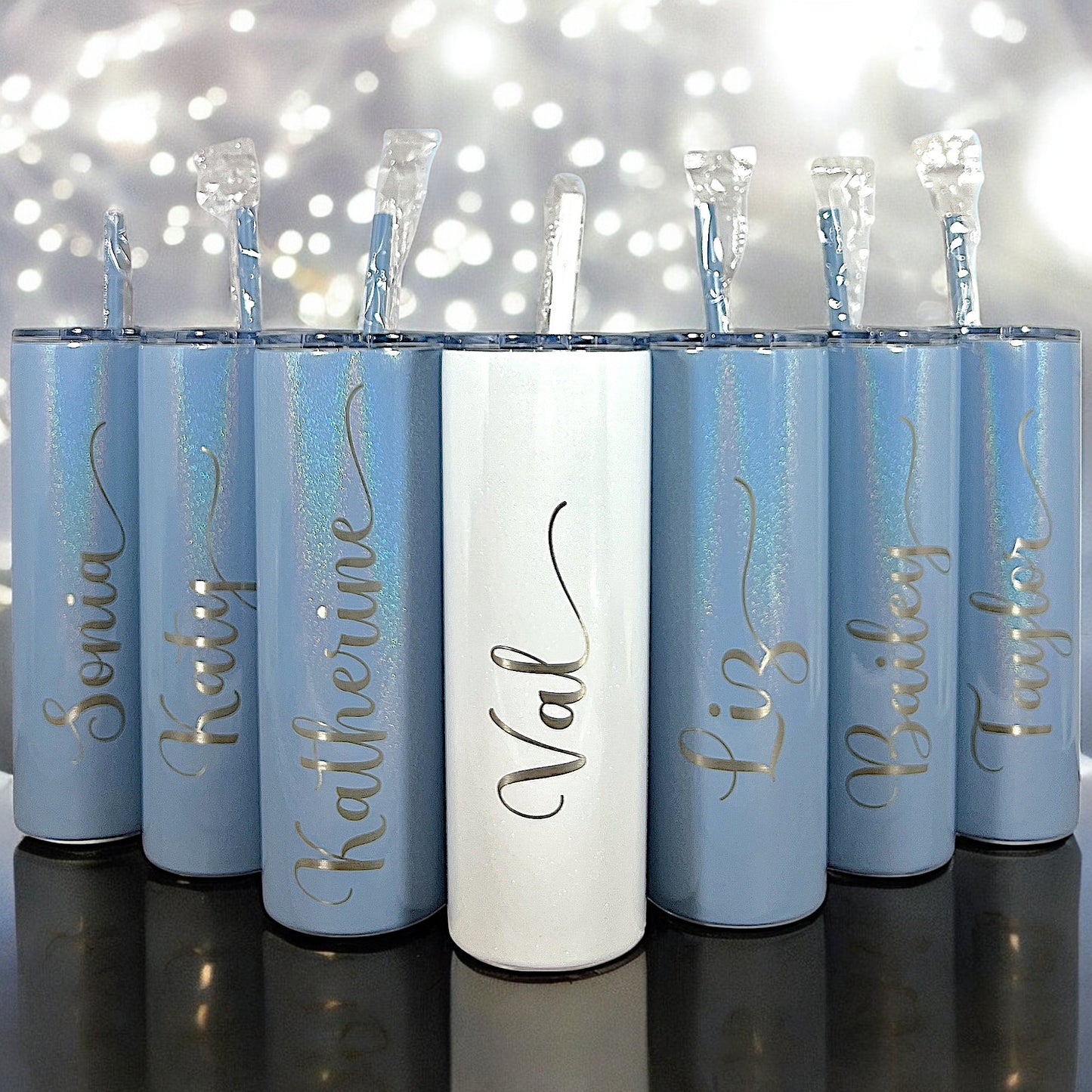 Laser Engraved Personalized 20 oz. Skinny Tumbler-Personalized Tumbler w/ Straw-Girls Trip-Vacation-Trip Tumbler-Teacher Gift-Spring Break