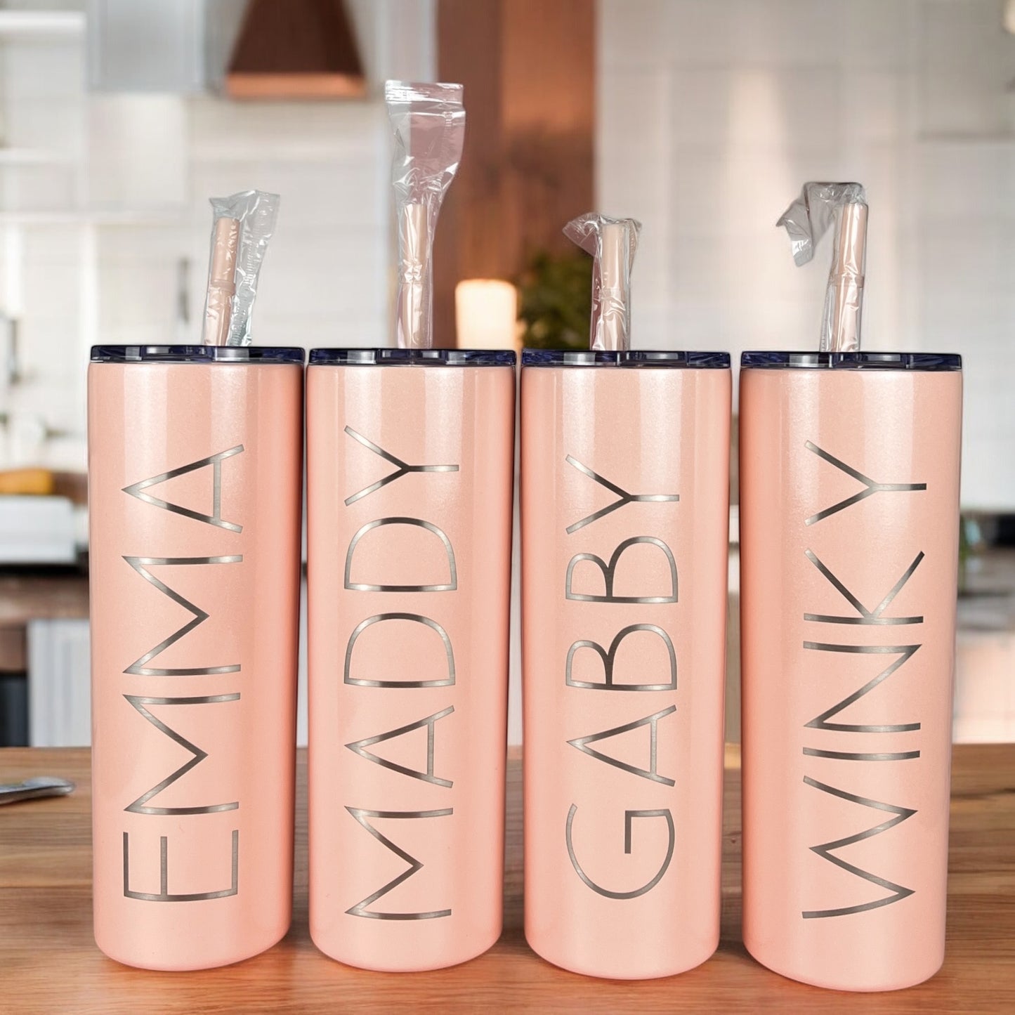 Laser Engraved Personalized 20 oz. Skinny Tumbler-Personalized Tumbler w/ Straw-Girls Trip-Vacation-Trip Tumbler-Teacher Gift-Spring Break