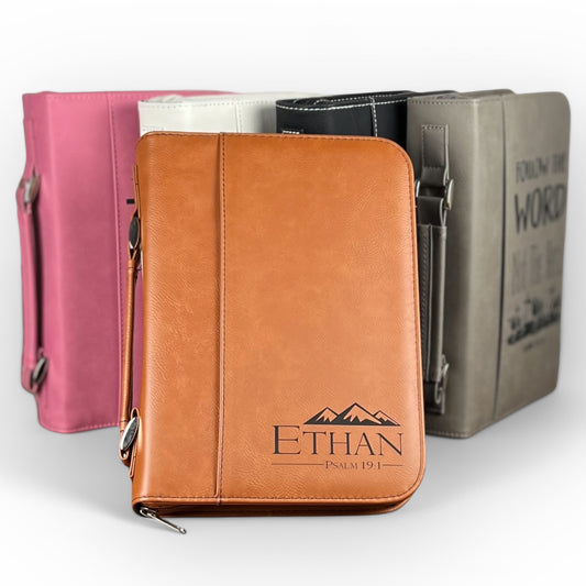 Bible Cover-Leatherette Book Cover-Personalized Gift for Christian-Pastor-Church Leader-Faith Based-Religious Gift