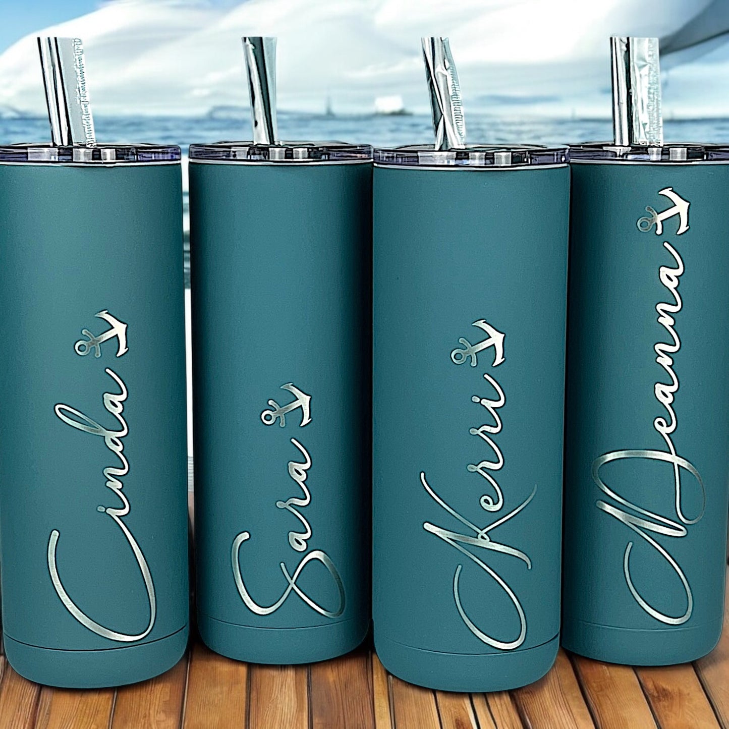 Tropical Tumbler-Ocean-Sea Creature-Beach Trip-Insulated Cup-Family-Girls Trip Tumblers-Vacation Tumbler-Laser Engraved Personalized Tumbler