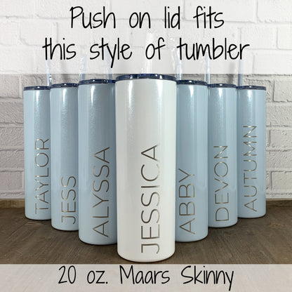 Replacement Lid for 20 oz. Skinny Maars Tumbler-Replacement Slider Lid-Clear Push on Style Lid