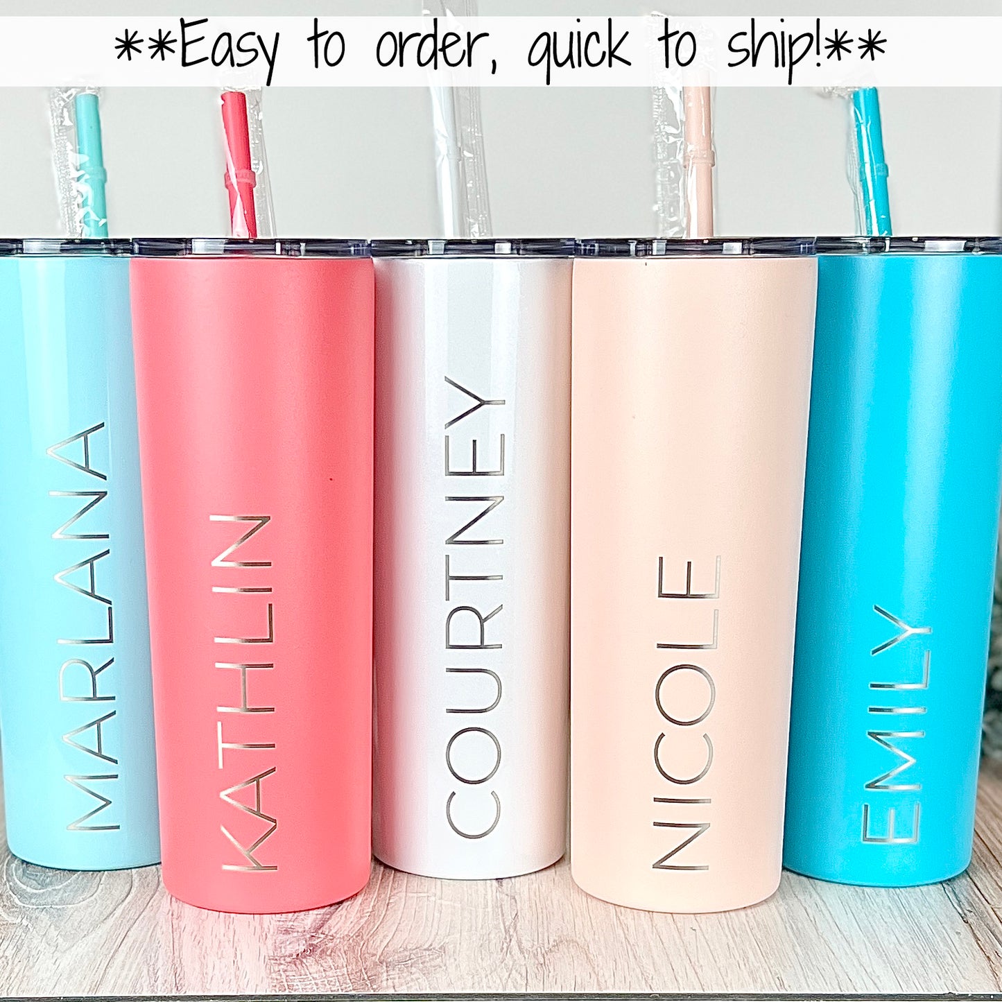 Laser Engraved Personalized Tumbler-Bridesmaids Tumbler Insulated Cup-Bachelorette-Wedding Tumbler-Girls Trip-Vacation Tumbler-20 oz Tumbler